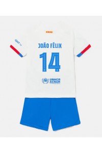 Fotbalové Dres Barcelona Joao Felix #14 Dětské Venkovní Oblečení 2023-24 Krátký Rukáv (+ trenýrky)